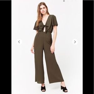 Olive jumpsuit.